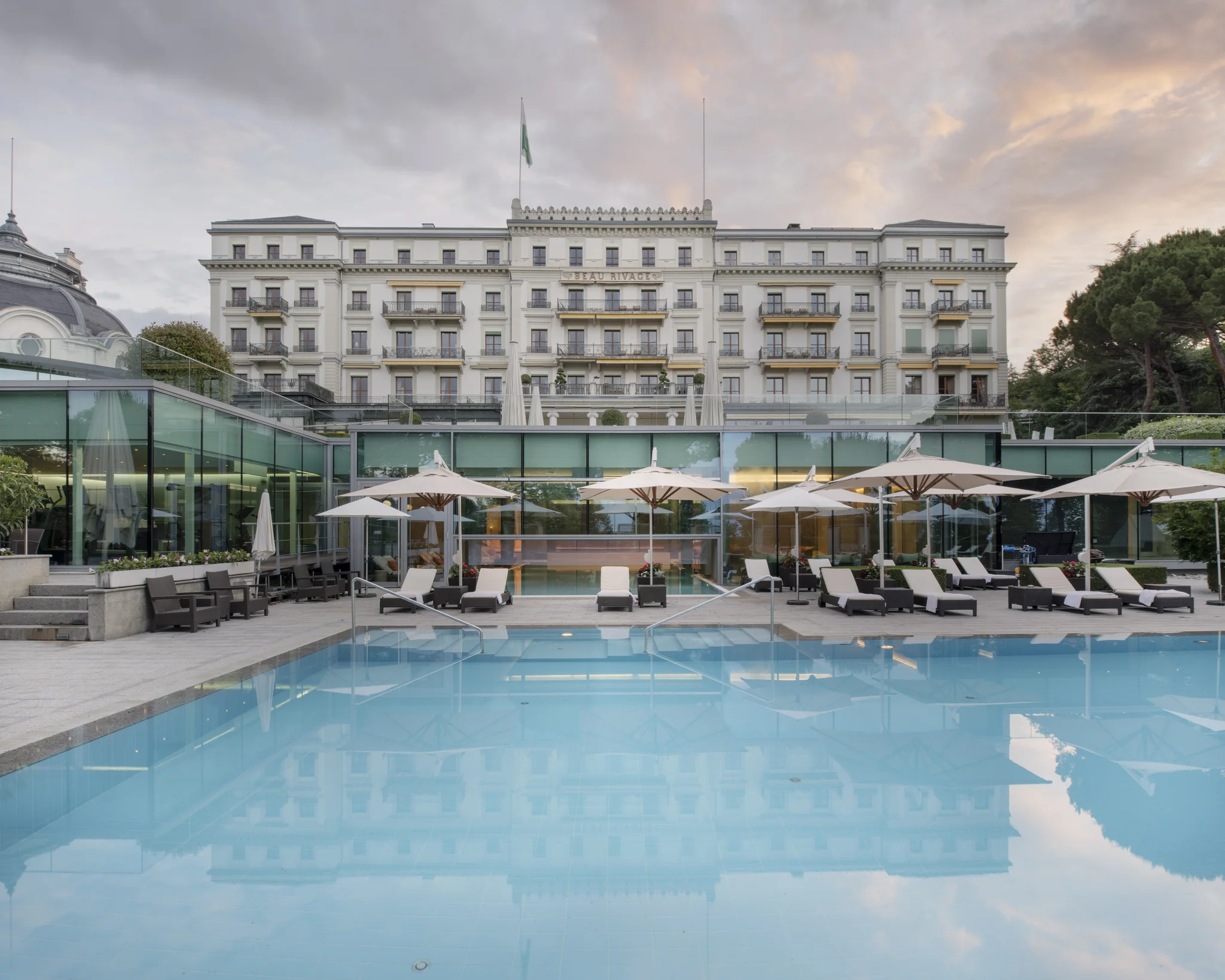 Beau Rivage Palace Lausanne spa exterior view