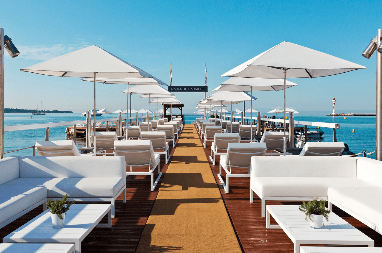 Private beach at Hôtel Barrière Le Majestic